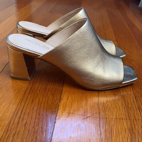 Rachel Zoe Gold Mika Metallic Leather Block Heel Mules women’s size 6.5 - Picture 16 of 16